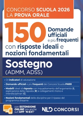 Concorso scuola 2026 prova orale 150 domande ufficiali sostegno