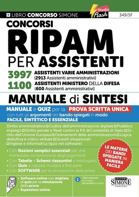 Concorsi RIPAM per assistenti 3997 assistenti varie amministrazioni (2913 Assistenti amministrativi). 1100 assistenti Ministero della Difesa (600 assistenti amm