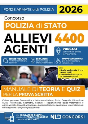 Concorso Polizia di Stato allievi agenti. Manuale di teoria e quiz per la prova scritta 2026