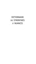Dictionnaire Des Synonymes Et Nuances