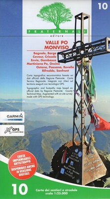 Carta n. 10. Valle Po, Monviso. Carta dei sentieri e stradale 1:25.000