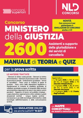 Concorso Ministero della Giustizia 2600 assistenti a supporto della giurisdizione dei servizi di cancelleria.