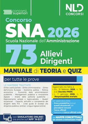 Concorso SNA 2026 Scuola Nazionale dell'Amministrazione 73 Allievi Dirigenti