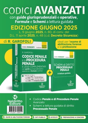 Codice penale e di procedura penale avanzato, con guide giurisprudenziali e operative, formule e schemi a lettura guidata aggiornato alla L. 9 giugno 2025, n. 8