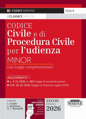 Codice civile e di procedura civile per l'udienza Minor. Con APP CODICI SIMONE per un codice sempre aggiornato